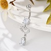 Alloy Crystal Rhinestone Dangle Curved Barbell Belly Rings LS-AJEW-R007-04P-01-3