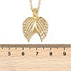 Brass Micro Pave Clear Cubic Zirconia Angel Wings Pendant Necklaces NJEW-Z088-02G-3