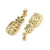 Brass Micro Pave Cubic Zirconia Pendants KK-C093-27B-G-2
