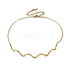 304 Stainless Steel Wave Shape Link Chain Necklaces for Women NJEW-S439-08G-4