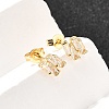 Nuggets Brass Micro Pave Clear Cubic Zirconia Stud Earrings EJEW-A135-16G-2