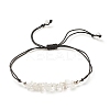 Natural Quartz Crystal Chips Braided Bead Bracelet BJEW-JB08019-06-1