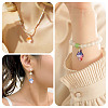 28Pcs 14 Colors Leaf Shape Handmade Lampwork Pendants PALLOY-TA00160-8