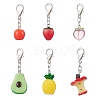 6Pcs Fruits Resin Pendant Decoration HJEW-JM03814-2