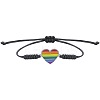 Rainbow Heart Alloy Enamel Handmade Braided Cord Bracelets LS-MP0834-1-1