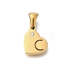 304 Stainless Steel Heart Pendants with Rhinestone STAS-Z103-01G-03-1