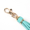 Imitation Leather with Light Gold Alloy Clasps Tassel Big Pendants Decorations AJEW-WH0223-28A-01-2