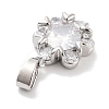 Brass Micro Pave Clear Cubic Zirconia Pendants ZIRC-L104-012P-2