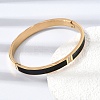304 Stainless Steel Micro Pave Clear Cubic Zirconia Enamel Hinged Cuff Bangles for Women SA-CBAC920-05G-2