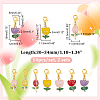 Tulip Alloy Enamel Pendant Stitch Markers HJEW-AB00434-2