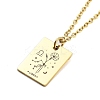 Birthday Flower 304 Stainless Steel Pendant Nacklaces For Women STAS-S124-03G-07-1