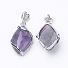 Natural Amethyst Pendants G-E423-05P-2