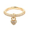 Brass Micro Pave Cubic Zirconia Cuff Rings for Women KK-T071-81G-2