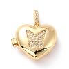 Brass Micro Pave Cubic Zirconia Diffuser Locket Pendants ZIRC-Z018-03G-1