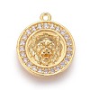 Brass Micro Pave Cubic Zirconia Pendants KK-F809-08G-1