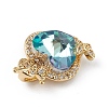 Real 18K Gold Plated Rack Plating Brass Micro Pave Clear Cubic Zirconia Pendants KK-C015-27G-08-2