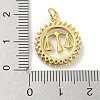 Rack Plating Brass Micro Pave Clear Cubic Zirconia Pendants KK-Q804-22G-3
