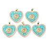 Rack Plating Brass Micro Pave Cubic Zirconia Pendants KK-C041-05A-G-1