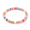 Polymer Clay Heishi Beads Stretch Bracelets Set BJEW-JB07194-3
