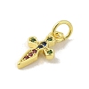 Brass Micro Pave Cubic Zirconia Charms KK-M283-20A-02-2