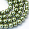 Baking Paint Pearlized Glass Pearl Round Bead Strands HY-Q003-10mm-49-1