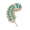 Leaf Alloy Pave Acrylic Rhinestone Brooch LS-JEWB-C029-17C-1