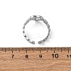 304 Stainless Steel with Rhinestone Adjustable Cuff Rings RJEW-Q020-16P-3