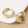 Brass Micro Pave Cubic Zirconia Hoop Earrings EJEW-M082-11G-1