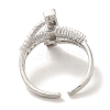 Brass Micro Pave Cubic Zirconia Rings for Women RJEW-E295-01P-3