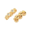 Brass Micro Pave Clear Cubic Zirconia Spacer Bars KK-P302-21B-G-2