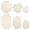 Flat Round & Oval Wood Knitting Crochet Bottoms DIY-FG0005-02-1