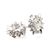 Column Brass Micro Pave Cubic Zirconia European Beads KK-L230-05S-1