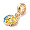Rack Plating Alloy Crystal Rhinestone European Dangle Charms PALLOY-S189-14G-2