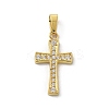Ion Plating(IP) 304 Stainless Steel Micro Pave Cubic Zirconia Pendants STAS-Z107-08G-09-1