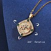 Green Cubic Zirconia Leopard Rotating Pendant Necklace JN1024A-4