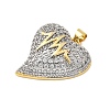 Brass Micro Pave Clear Cubic Zirconia Pendants KK-H519-14C-GP-2
