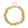 Hammered 304 Stainless Steel Double Ring Link Chains Bracelets for Women BJEW-G780-06G-01-4