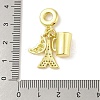 Rack Plating Brass Micro Pave Clear Cubic Zirconia European Dangle Charms X-KK-S380-26G-3