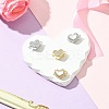 4Pcs 4 Style Brass Micro Pave Clear Cubic Zirconia Box Clasps KK-CJ0003-35-5
