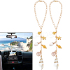 2Pcs Alloy & Natural Shell Pendant Decoration HJEW-DR00184-1