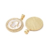 Brass Micro Pave Clear Cubic Zirconia Pendants KK-B083-18G-2