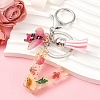 Resin & Acrylic & Faux Suede Tassel Keychain KEYC-YW00125-22-1