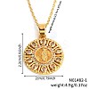 Vintage Brass Pave Cubic Zirconia Hollow Round Religion Virgin Mary Pendant Necklaces for Women EZ3168-1-3