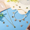 8Pcs 8 Colors Brass Pave Cubic Zirconia Paw Print Charms KK-TA0003-21-7