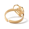 Heart with Sailor's Knot 304 Stainless Steel Open Cuff Ring for Women LS-RJEW-E073-01G-4