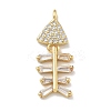 Rack Plating Brass Micro Pave Clear Cubic Zirconia Pendants KK-G515-23G-1