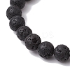 Natural Lava Rock Beaded Stretch Bracelets BJEW-JB11000-01-4