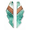 Transparent Resin & Walnut Wood Big Pendants RESI-ZX017-55-3