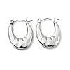304 Stainless Steel Chunky Oval Hoop Earrings for Women EJEW-A076-06P-1