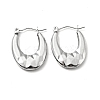 Non-Tarnish 304 Stainless Steel Chunky Oval Hoop Earrings for Women EJEW-A076-06P-1